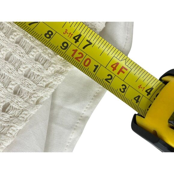 Zara Womens Midi Dress White M Long Sleeve Crochet Gold Applique 0387/054 NWT - Picture 15 of 16